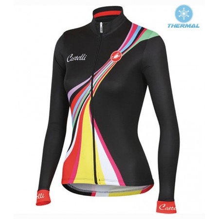 Maillot Cyclisme 2016 Castelli Viva Femme Hiver Thermal Fleece N001